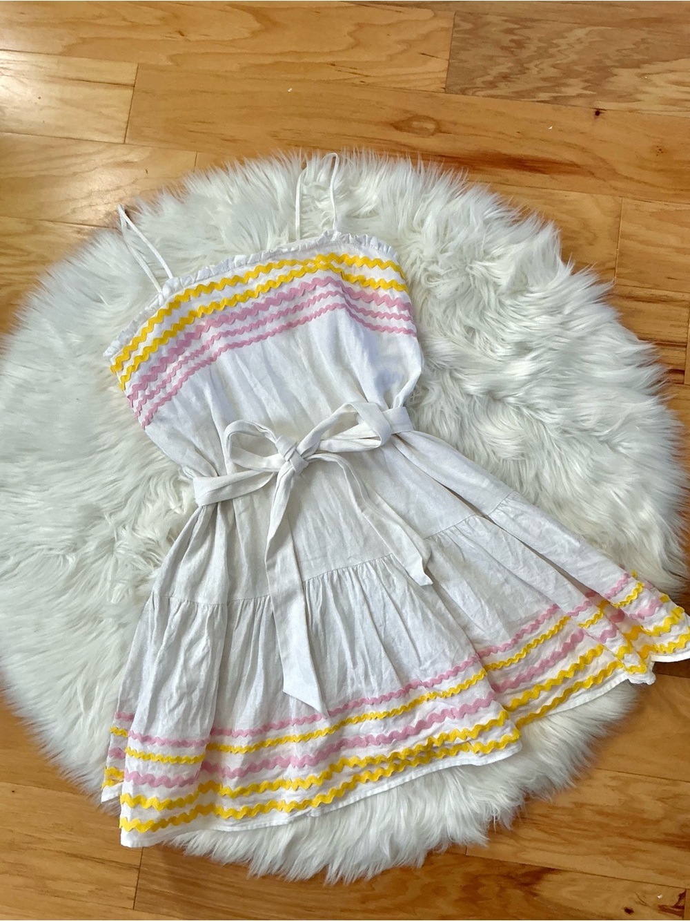 Lisa Marie Fernandez for Target Linen Blend White Mini Dress Ric Rac Design